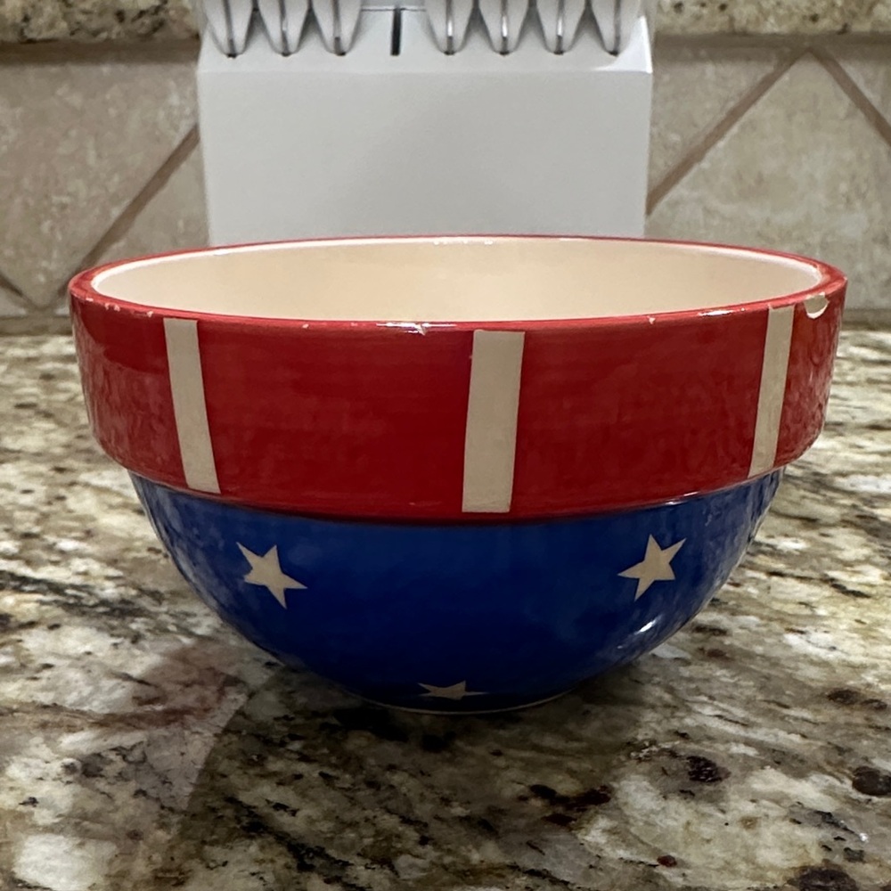 Red and Blue Star Pattern Bowl